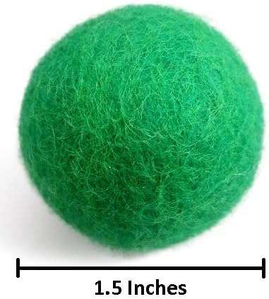 Wool Cat Toys - Felt Cat Toy Balls for Small Pet Fetch and Play - Eco Friendly Quiet Wool Ball Cat Toy for Cats and Kittens - Choose Your Colors (Green)-Mewly Pet