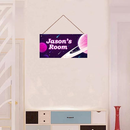 Personalized Sign Outer Space Wall Décor Boys Room Decor, Universe Theme Little Man Cave Wall Art Decor for Nursery, Planet Nursery Door Decor for Toddler Baby Kids Room