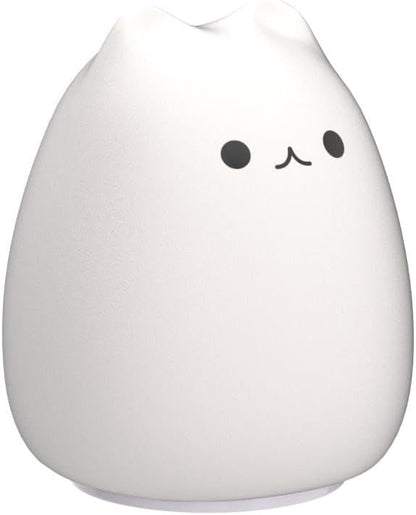 ZKLiLi Cute Cat Lamp, Night Light for Girls Bedroom, Kitty Lamp Birthday Gifts for Kids Baby Toddler Teen Portable Silicone Kawaii Nightlight Nursery Room Decor (Battery Cat)