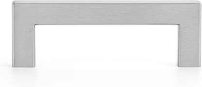 Ravinte 3 Pack 3-1/2 Inch Square Cabinet Handles Satin Nickel Pulls Brushed Nickel Drawer Pulls Kitchen Cupboard Hardware for Cabinets Cupboard Drawer Handles