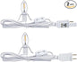 2 Pieces Accessory Cord with One LED Light Bulb Lamp Kit, 6Ft Christmas Village Lights Cord with On/Off Switch and Spare Fuse, Blow Mold Light for Christmas Houses Village, Holiday Craft Decorations