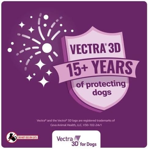 Vectra 3D for Dogs Flea, Tick & Mosquito Treatment & Prevention for Small Dogs (11 – 20 lbs) , 3 month supply-Mewly Pet