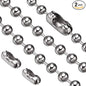 Vinaco Pull Chain, 2 Pieces 36 Inch Stainless Steel Bead Chain, Great Pulling Force & Rustproof, 6 Size, 3.2mm ball chain with 4 free Matching Connectors - Silver (36 inch)