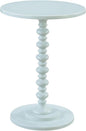 Convenience Concepts Palm Beach Spindle 17.75" Traditional Round End Living Room, Turned Solid Wood Side, Classic Display Pedestal Table, Sea Foam Blue