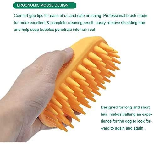 Pet Silicone Shampoo Brush for Long & Short Hair Medium Large Pets Dogs Cats,Shower Wash Curry Brush,Dog hair Products Accessories Dog Back Massage for Long & Short Hair Small Large Pets Dogs(Green)-Mewly Pet