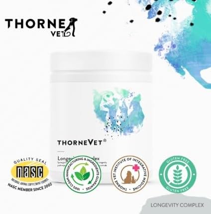 ThorneVet Longevity Supplement for Dogs & Cats - Chewable Formula to Support Healthy Aging, Inflammation Balance, and Cellular Vitality – 90 Soft Chews-Mewly Pet
