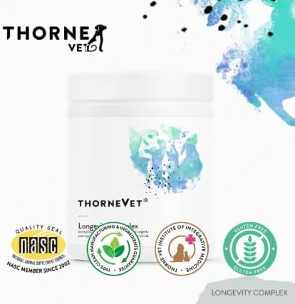 ThorneVet Longevity Supplement for Dogs & Cats - Powder Formula to Support Healthy Aging, Inflammation Balance, and Cellular Vitality – 90 Scoops-Mewly Pet
