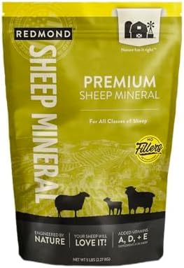Redmond All Natural Sheep Mineral Supplement - Essential Trace Minerals for Overall Health and Growth Support - 5 lbs-Mewly Pet