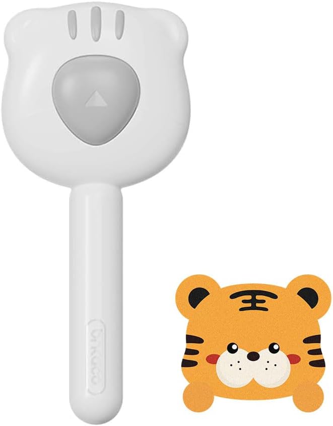 Cat Brush for Short or Long Haired Cats Dogs Rabbits, Cute Tiger Shape Dog Brushes with Release Button for Massage and Removes Loose Fur, Dog Hair Brush Pet Grooming Deshedding Comb-Mewly Pet