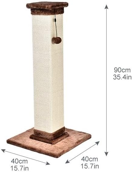 Amazon Basics Cat Scratcher - Indoor Classic Single Cat & Kittens Scratching Post with Sisal Rope, Jute Fiber, Large (35.4"H) - Brown-Mewly Pet