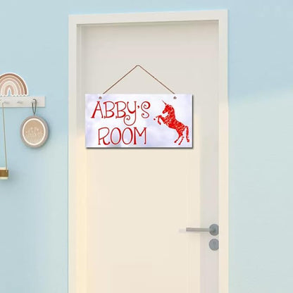 Personalized Red Unicorn Sign, Unicorn Rainbow Girls Room Wall Decor Unicorn Rainbow Motivational for Kids Room Boys Bedroom Nursery