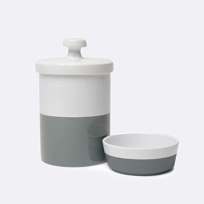 Waggo Dipper Ceramic Dog Bowl for Small and Large Breeds - Heavyweight and Durable Pet Food and Water Dish Crock, Dishwasher Safe, Modern (Medium, Dolphin)-Mewly Pet