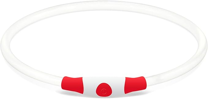 Led Dog Collar, BSEEN USB Rechargeable Flash Dog Necklace Light, Pet Safety Collar Makes Your Beloved Dogs Be Seen at Night for Small Medium Large Dogs(Red)-Mewly Pet