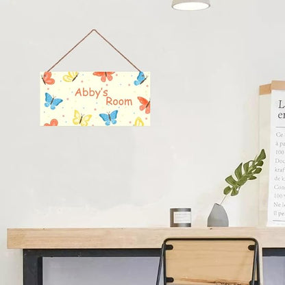 Personalized Sign Vintage Wall Decor For Kids Room Butterfly Decoration Nursery Decor Party Decorations For Little Man Cave Wall Art Decor For Boys Room Girls Bedroom