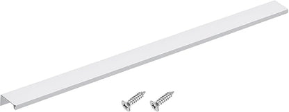 uxcell Cabinet Finger Edge Pull, 1pcs 500mm / 19.69" Aluminum Alloy Back Mount Hidden Cabinet Pulls Concealed Handle for Home Kitchen Drawer Cabinet, Silver