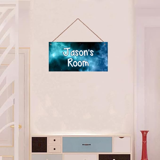 Personalized Sign Outer Space Room Décor Kds Room Decor, Universe Theme Little Man Cave Decor for Nursery, Blue Sky Nursery Decor for Toddler Baby Boys Bedroom