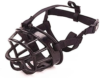 Basket Dog Muzzles-Soft Adjustable Breathable Mask Anti Biting Chewing Barking Training Dog Muzzle for Small Medium Large Dogs (Black, 4: Snout 9-13")-Mewly Pet