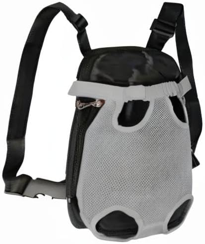 FEimaX Dog Carrier Backpack Pet Legs Out Front Cat Travel Bag, Adjustable Puppy Backpacks Carriers Hands-Free for Small Medium Dogs Cats Hiking Traveling Camping Daily Walking (Medium, Grey)-Mewly Pet