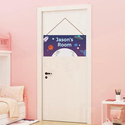 Personalized Universe Sign Planet Wall Art Decor For Kids Room UFO Decoration Nursery Decor Space Party Decorations For Little Man Cave Rocket Door Decor For Boys Room Girls Bedroom