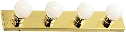 Design House 500868 4-Light Vanity Strip Light Contemporary Dimmable for Bathroom, Bedroom, Makeup Vanity, Polished Brass