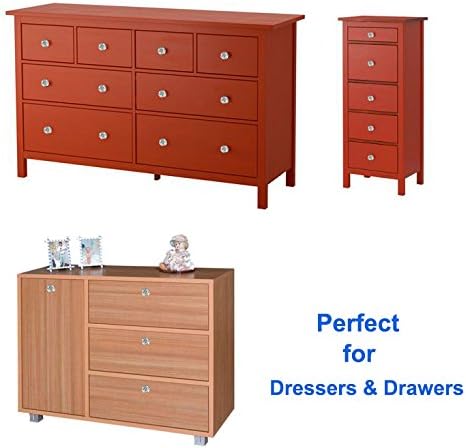 26 pcs Glass Cabinet Knobs Crystal Drawer Pulls Clear 30 mm Diamond for Kitchen, Bathroom Cabinet, Dresser and Cupboard by DeElf