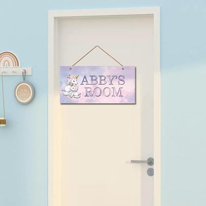 Personalized Signs Unicorn Sign, Unicorn Canvas Wall Art for Teen Girls Bedroom Nursery Kids Room Motivational Decor for Unicorn Fans Boys Room Little Man Cave