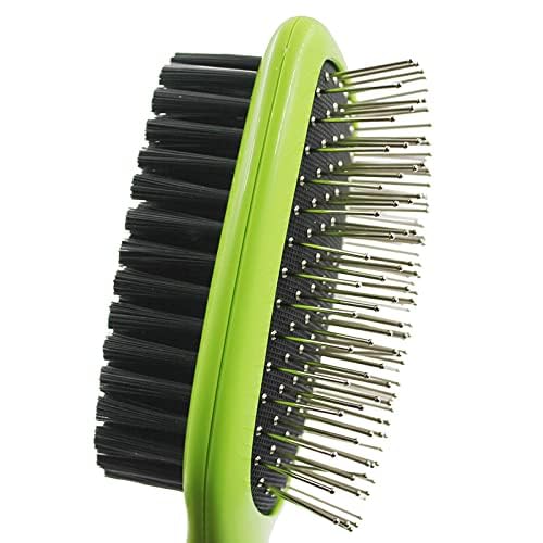 H&H Pets 2-in-1 Grooming Brush for Dogs & Cats - Pin Slicker and Bristle Brush Combo, Perfect for Pet Hair Grooming-Mewly Pet