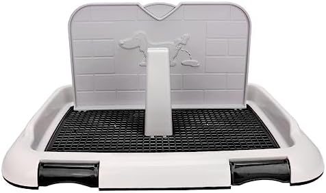 Indoor Dog Potty Tray - Miniature Poodle Pad Holder, Anti-Slide Plastic Potty for Small & Medium Dogs (Black)-Mewly Pet