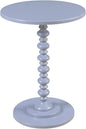 Convenience Concepts Palm Beach Spindle 17.75" Traditional Round End Living Room, Turned Solid Wood Side, Classic Display Pedestal Table, Gray