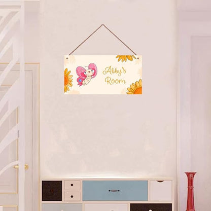 Personalized Sign, Cute Butterfly Sign For Little Man Cave, Sunflower Art Wall Art Decor Custom Name Door for Kids Room Floral Nursery Art Plate For Boys Room Girls Bedroom