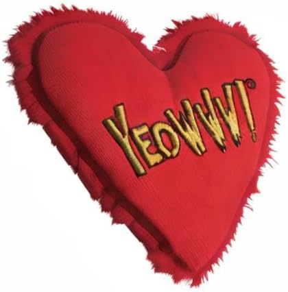 Yeowww! Heart Attack Pack: 3X 100% Organic Catnip Heart Cat Toys, Each with a Different Phrase-Mewly Pet