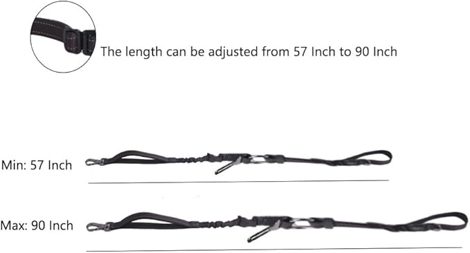 Hands Free Dog Leash for Large Medium Dogs Heavy Duty Bungee Reflective Adjustable Waist Leashes for Walking Running with Car Buckle 4-6FT (Black)-Mewly Pet