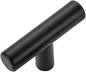 1 Pack Matte Black Cabinet Knobs - Kitchen Cabinet Knobs Black Cabinet Pulls for Kitchen Cabinet Drawer Stainless Steel Dresser Knobs for Cabinet Hardware 2in Length Single Hole T Bar