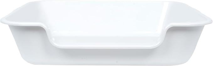 2 Pack of Extra Large Cat Litter Box (ABS Material), Low Entry Senior Litter Pen for Geriatric Kitty Big Cats, Jumbo Pet Safe Litter Boxes Tray for Indoor Pets Potty (White, 24" L x 20" W)-Mewly Pet