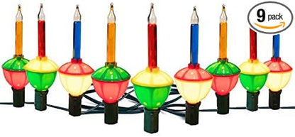 Brightown Christmas Bubble String Lights - 2 PC 9 Traditional Multicolor Bubble Lights UL Listed for Holiday Christmas Celebrations Lighting, Green Wire