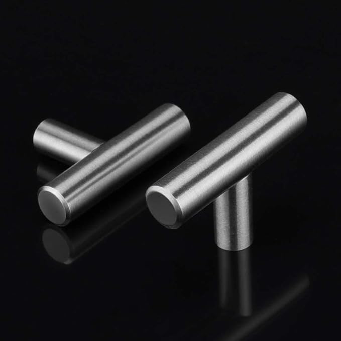 LONTAN Cabinet Knobs Brushed NickelKitchen Cabinet Knobs T Bar Drawer Knobs Round Cabinet Hardware for Drawer, Single Hole, Pack of 35