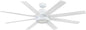 Honeywell Ceiling Fans Xerxes Modern 62 Inch Ceiling Fan with Light, Remote Control Fan, LED Indoor Fan with 8 Blades, White and Gray Wash Blade Finish Options, White (51628-01)