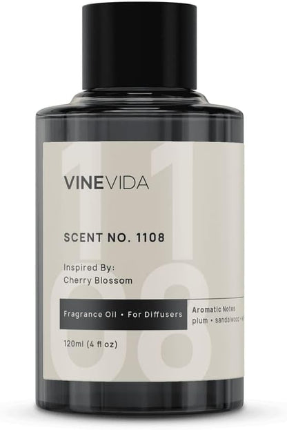 VINEVIDA [4 Fl Oz] Scent NO. 1108 Fragrance Oil for Cold Air Diffusers, Aromatic Notes of Plum Sandalwood Watermelon, Essential Oils for Diffuser Oil Refill & Air Freshener Room Spray
