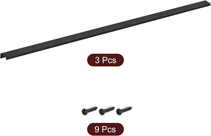 uxcell Cabinet Finger Edge Pull, 3pcs 800mm/31.5 Aluminum Alloy Back Mount Hidden Cabinet Pulls Concealed Handle for Home Kitchen Drawer Cabinet, Black