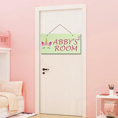 Personalized Signs Unicorn Sign, Custom Name Signs for Kids Room, Unicorn Rainbow Wall Decor for Girls Bedroom, Birthday Party, Bathroom, Playroom