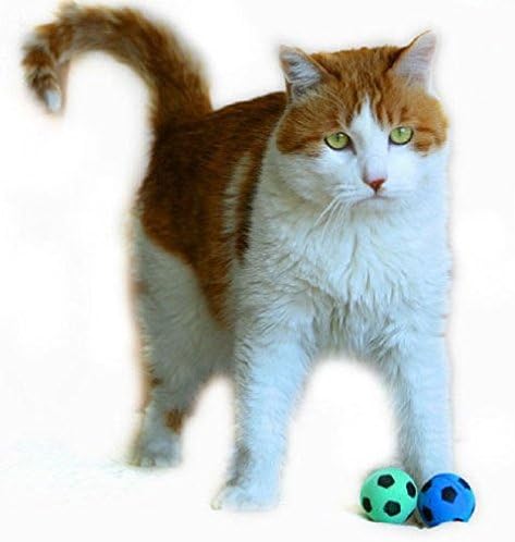 Foam Sponge Soccer Ball Cat Toy Interactive Cat Toys Independent Pet Kitten Cat Exrecise Toy Balls for Real Cats Kittens, Soft, Bouncy and Noise Free (8 Pack)-Mewly Pet