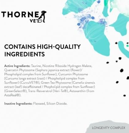 ThorneVet Longevity Supplement for Dogs & Cats - Powder Formula to Support Healthy Aging, Inflammation Balance, and Cellular Vitality – 90 Scoops-Mewly Pet