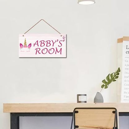 Personalized Signs Unicorn Sign, Wall Decor for Girls Room, Funny Colorful Wall Décor for Kids Room Bedroom Playroom Nursery Boys Room Little Man Cave