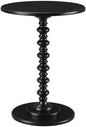 Convenience Concepts Palm Beach Spindle 17.75" Traditional Round End Living Room, Turned Solid Wood Side, Classic Display Pedestal Table, Black