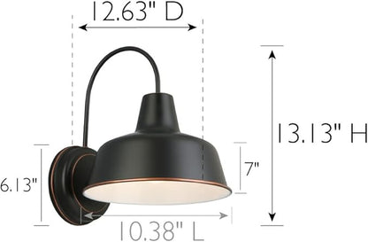 Design House Mason 1-Light Indoor/Outdoor Wall Light with Metal Shade, Wet Rated for Porch, Patio, and Garage, 579375