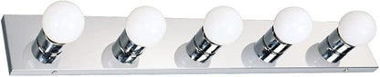 Design House 509653 5-Light Vanity Strip Light Contemporary Dimmable for Bathroom, Bedroom, Makeup Vanity, Polished Chrome
