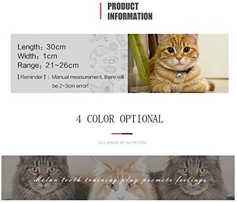 CHUKCHI Pink Soft Velvet Safe Cat Adjustable Collar with Crystal Heart Charm and Bells 8-11 Inches(Black+Red)-Mewly Pet