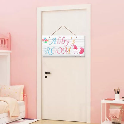 Personalized Signs Unicorn Rainbow Wall Hanging Plaque Sign Magic Unicorn Girl Room Décor For Baby Nursery Home Art Décor Kids Room Little Man Cave