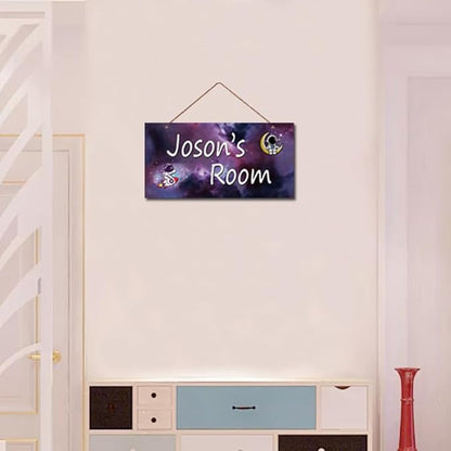 Personalized Signs Astronaut Sign Customized Signs Wall Art Decoration Exquisite Decorative Signs Custom Name Baby Bedroom Kids Room Outer Space Themed Decor For Girls Boys Room