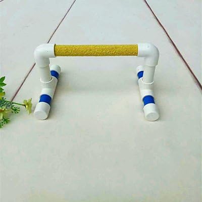 Hypeety Small Bird Parrot Stand Perch Table Top Stand Playground Grind Perch Swing Training Playstand Exercise Chew Toys for Budgies Parakeet Cockatiel Conure Finch (Perch, L)-Mewly Pet